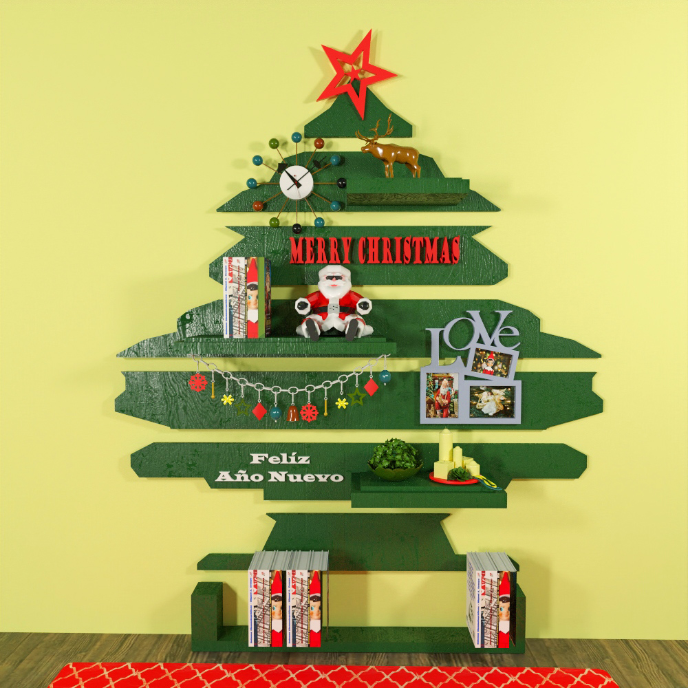 Christmas Tree Bookshelves by EA09studio 3DOcean